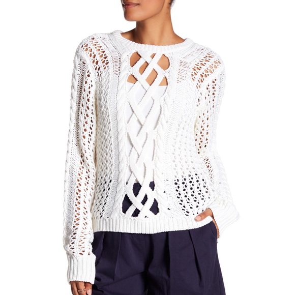 Zac Posen ‘Angela’ Lace Up Sweater - Picture 3 of 8